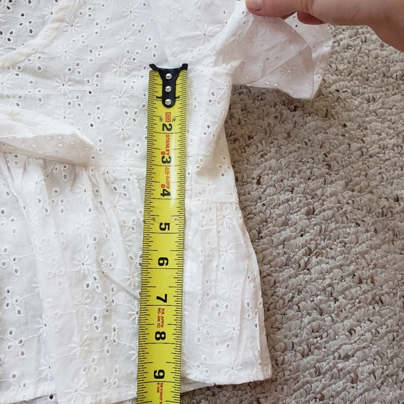 SOLD Eyelet embroidered crop babydoll top - Picture 5 of 6
